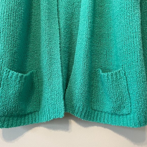 Bonnie Lee Leroy Sz XL Seafoam Green Open Front Acrylic Knit Cardigan Sweater - Picture 3 of 13